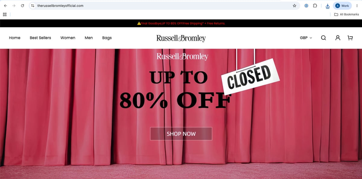 A fake Russell & Bromley website