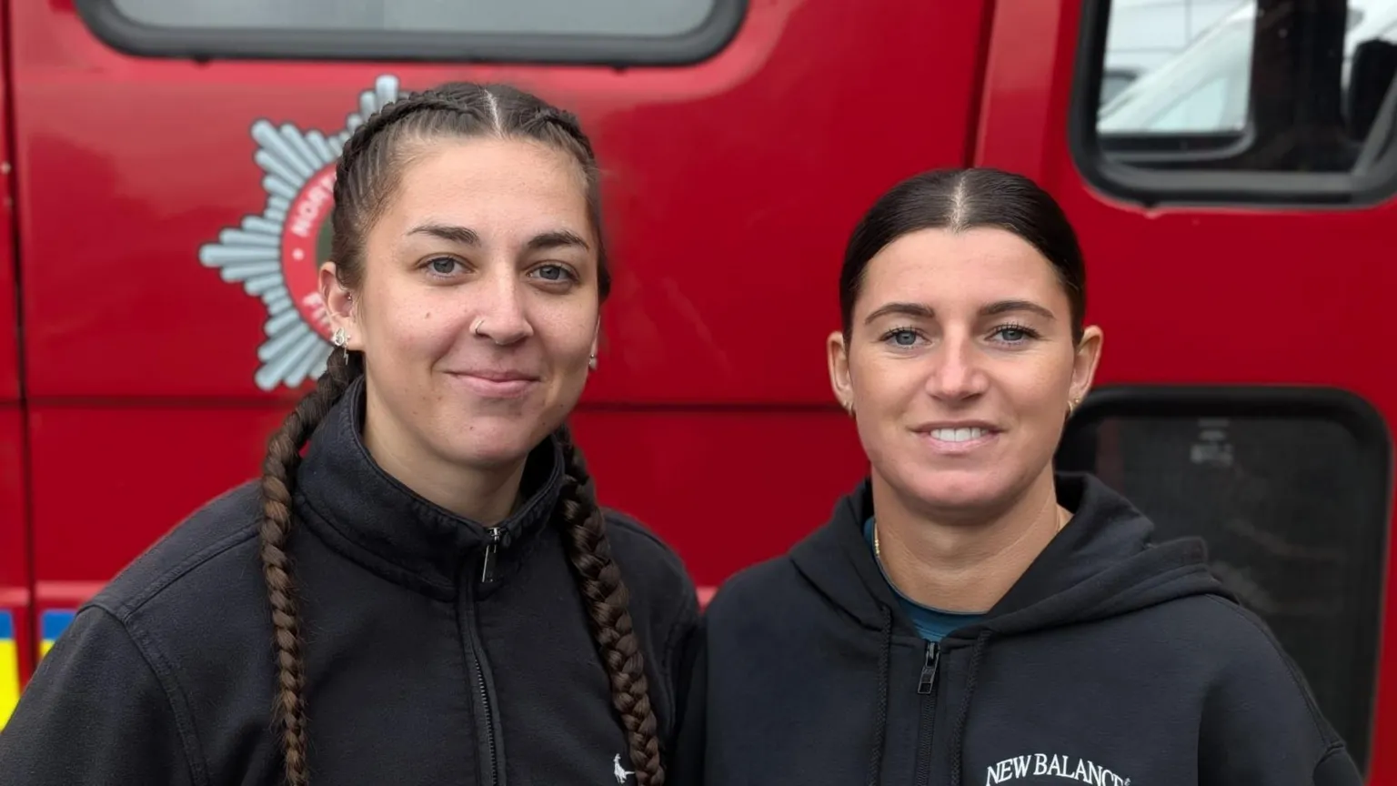 Shantell Temple has long brown hair in braids and Shannon Dunne has black hair that is tied back. 