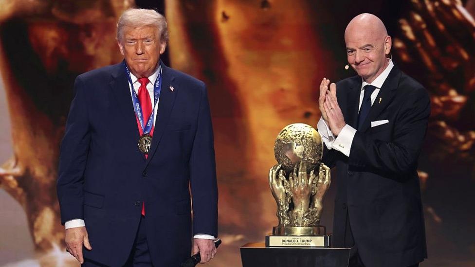 Donald Trump and Gianni Infantino by the Fifa Peace Prize