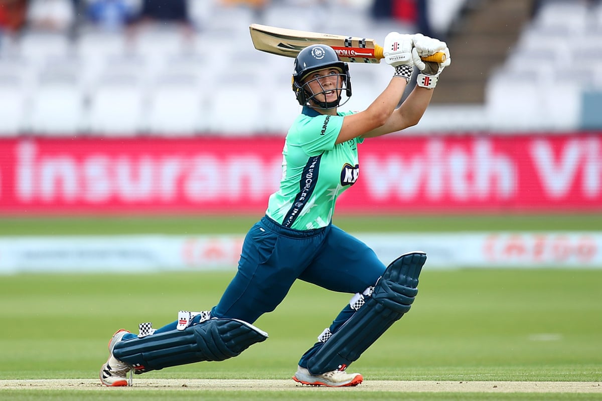 Alice Capsey of the Oval Invincibles in action during the Hundred match between London Spirit Women and Oval Invincibles Women at Lord’s Cricket Ground on 25 July 2021