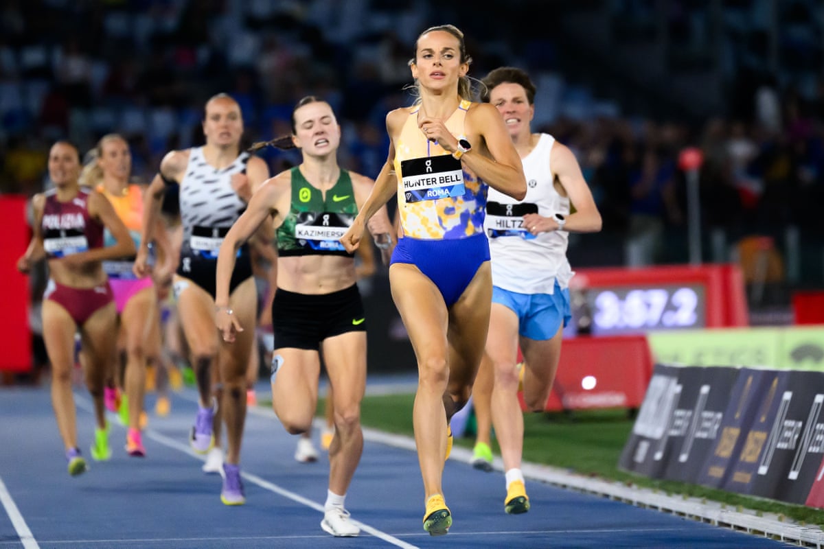 Georgia Hunter Bell of Great Britain leading the women's 1500m in Rome last week.
