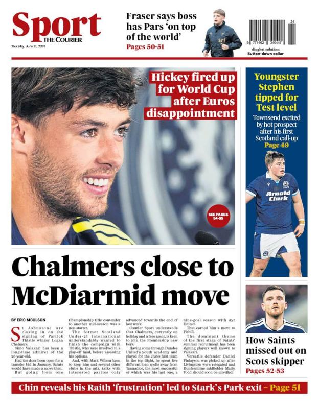 The back page of Thursday's Courier