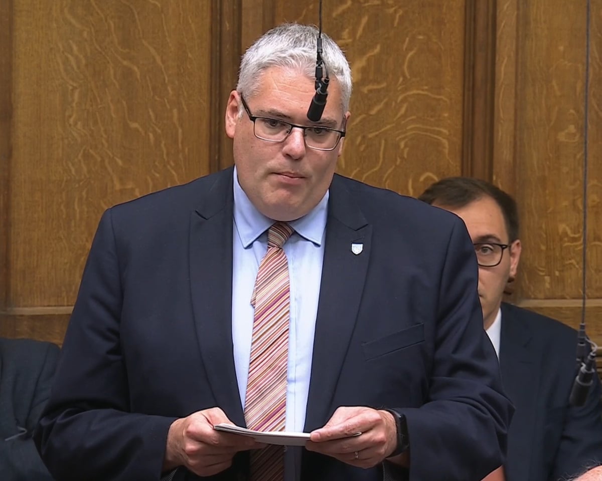 DUP leader Gavin Robinson speaking during prime minister's questions in the House of Commons, London.