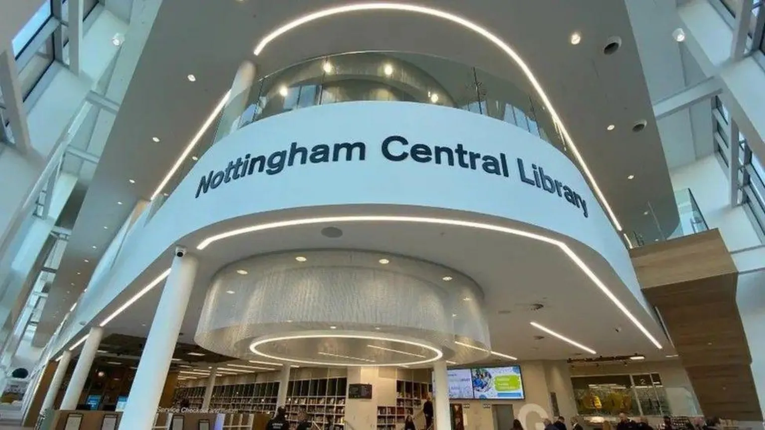 The foyer of Nottingham's central foyer