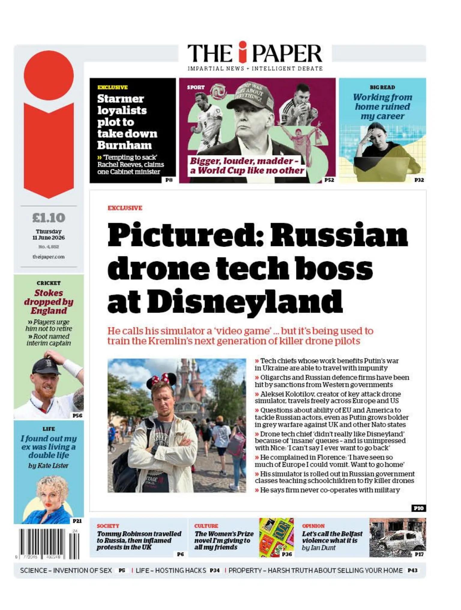 The headline on the front page of the i Paper reads: 