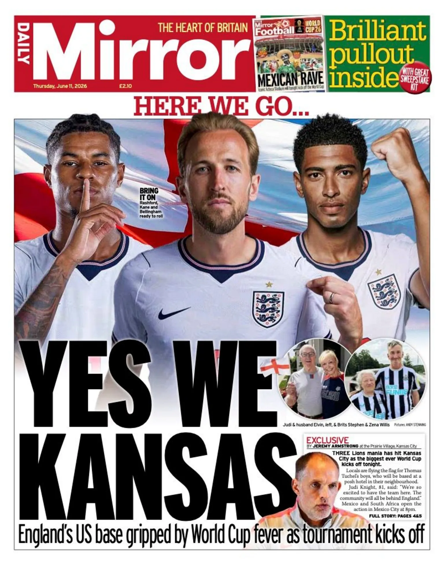The headline on the front page of the Daily Mirror reads: 