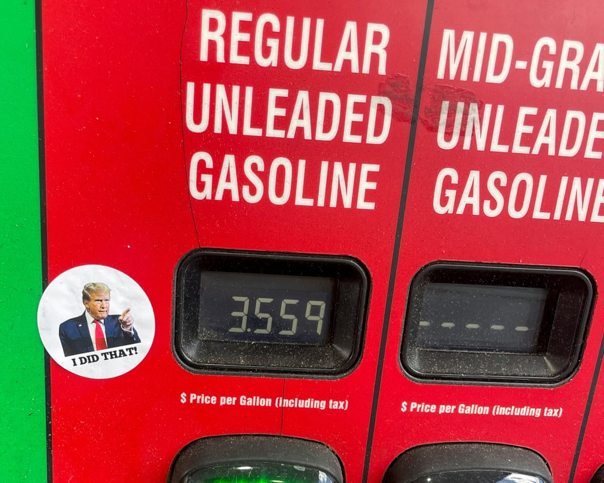 Someone adds a sticker of Donald Trump saying, ‘I did that,’ next to gas pump price in Georgia.