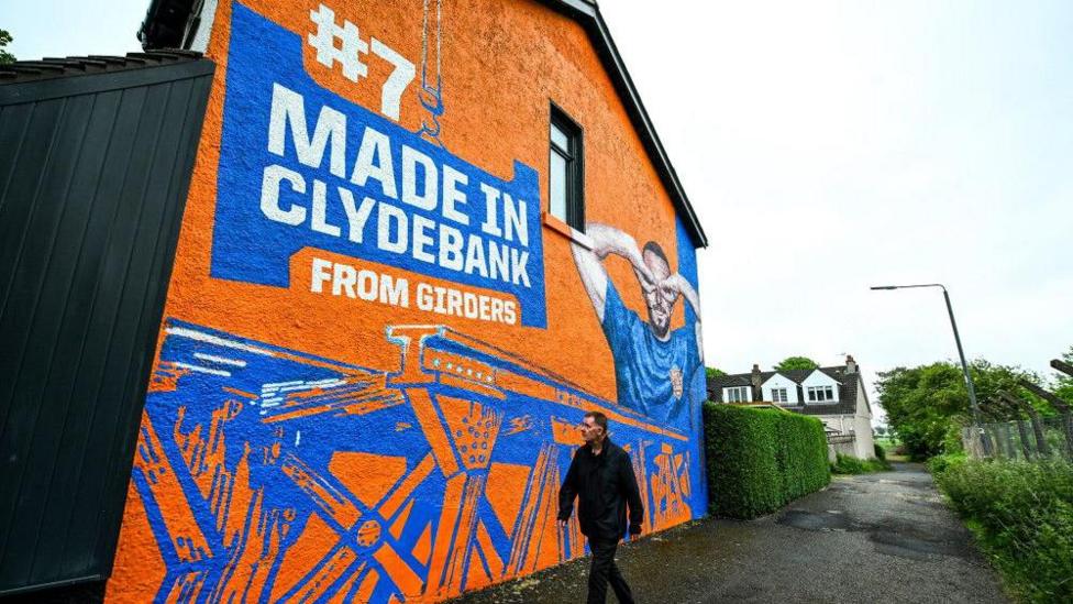 John McGinn mural in Clydebank
