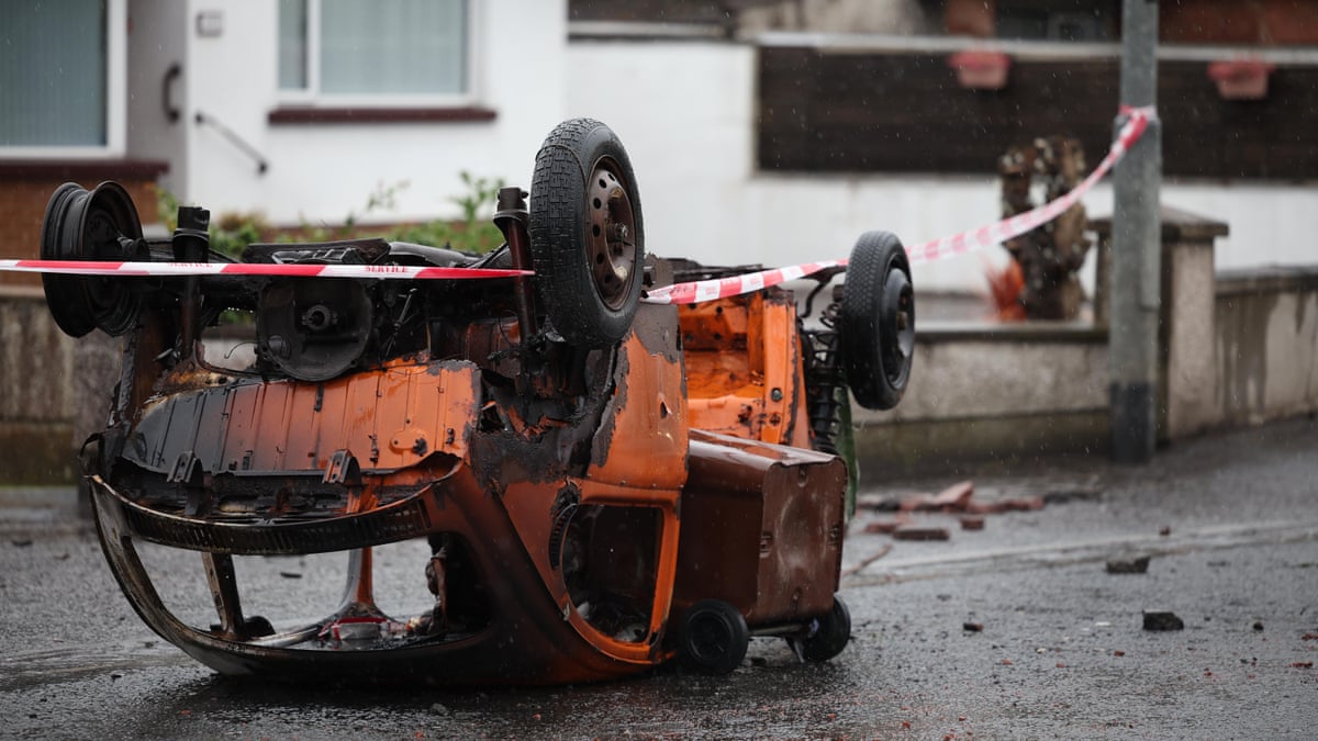 Cleanup footage shows aftermath of Belfast anti-immigration violence – video