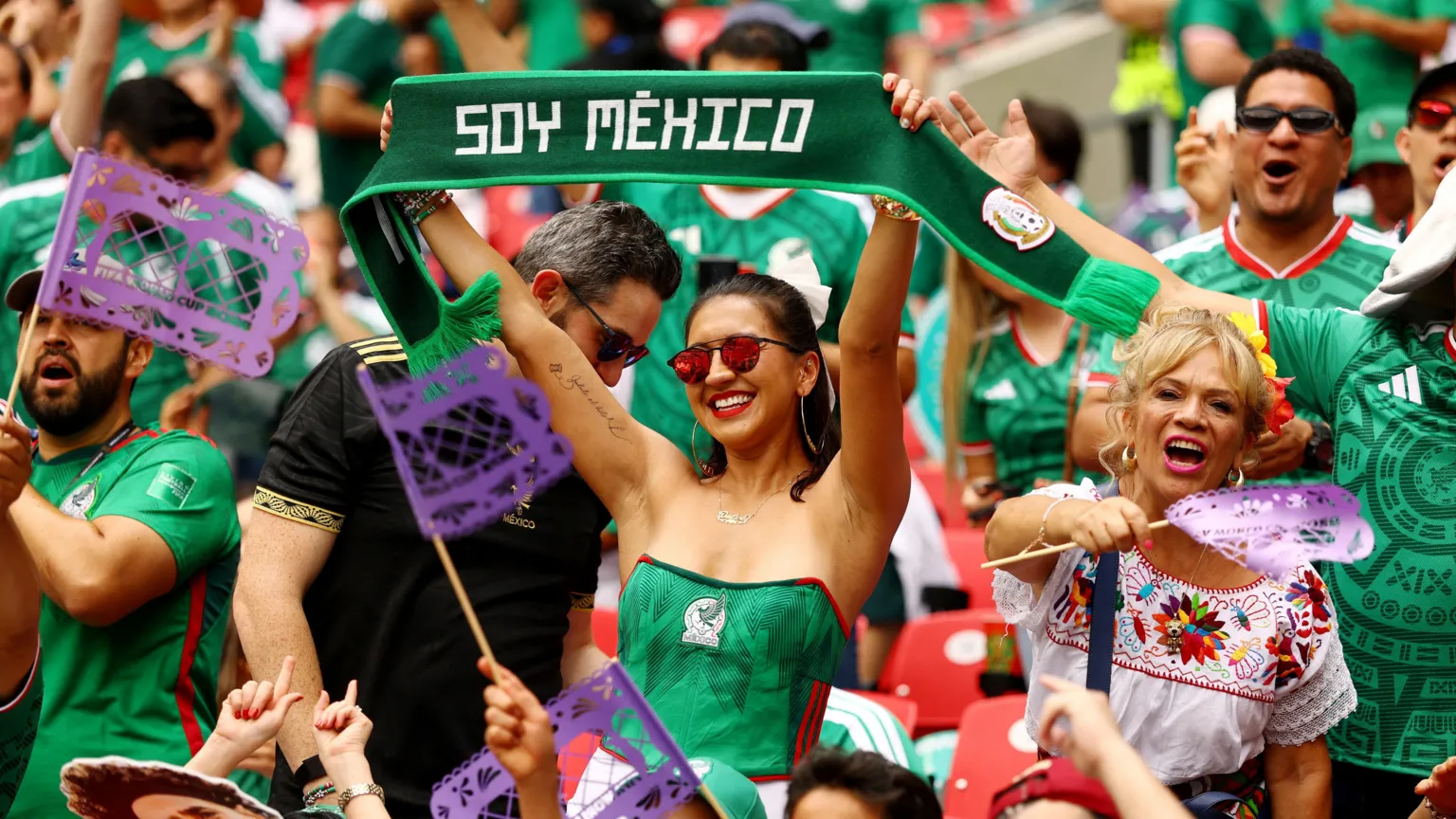 Mexico fans inside the stadium before the match