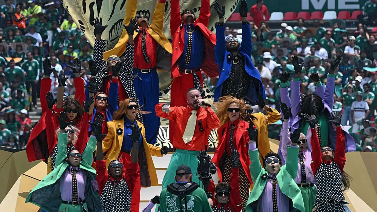 Colombian singer and producer J Balvin performs during the opening ceremony