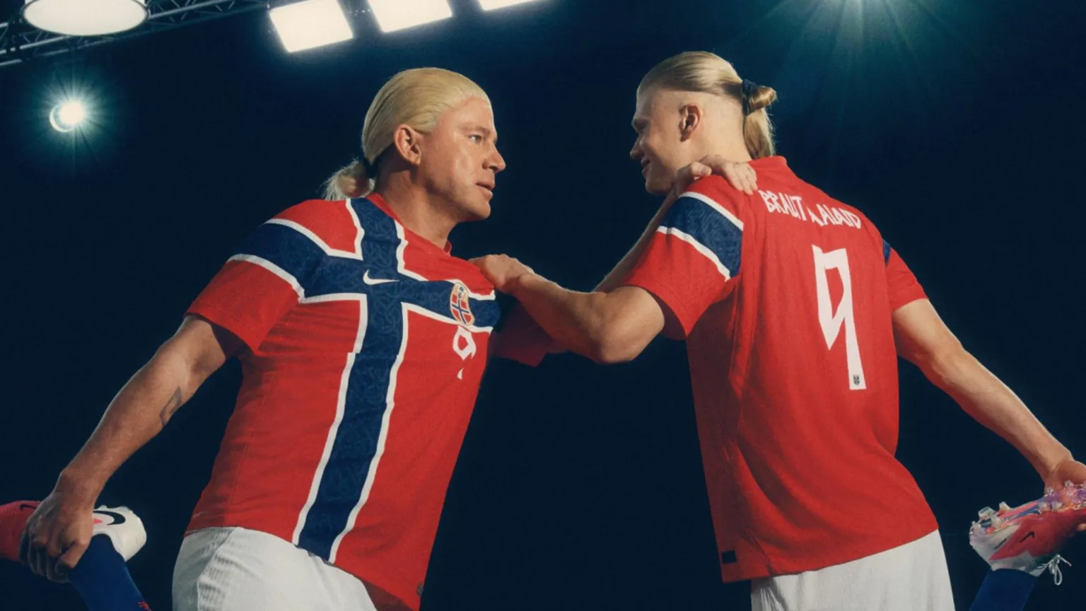 Nike Channing Tatum and Erling Haaland are featured warming up together in Nike Football's