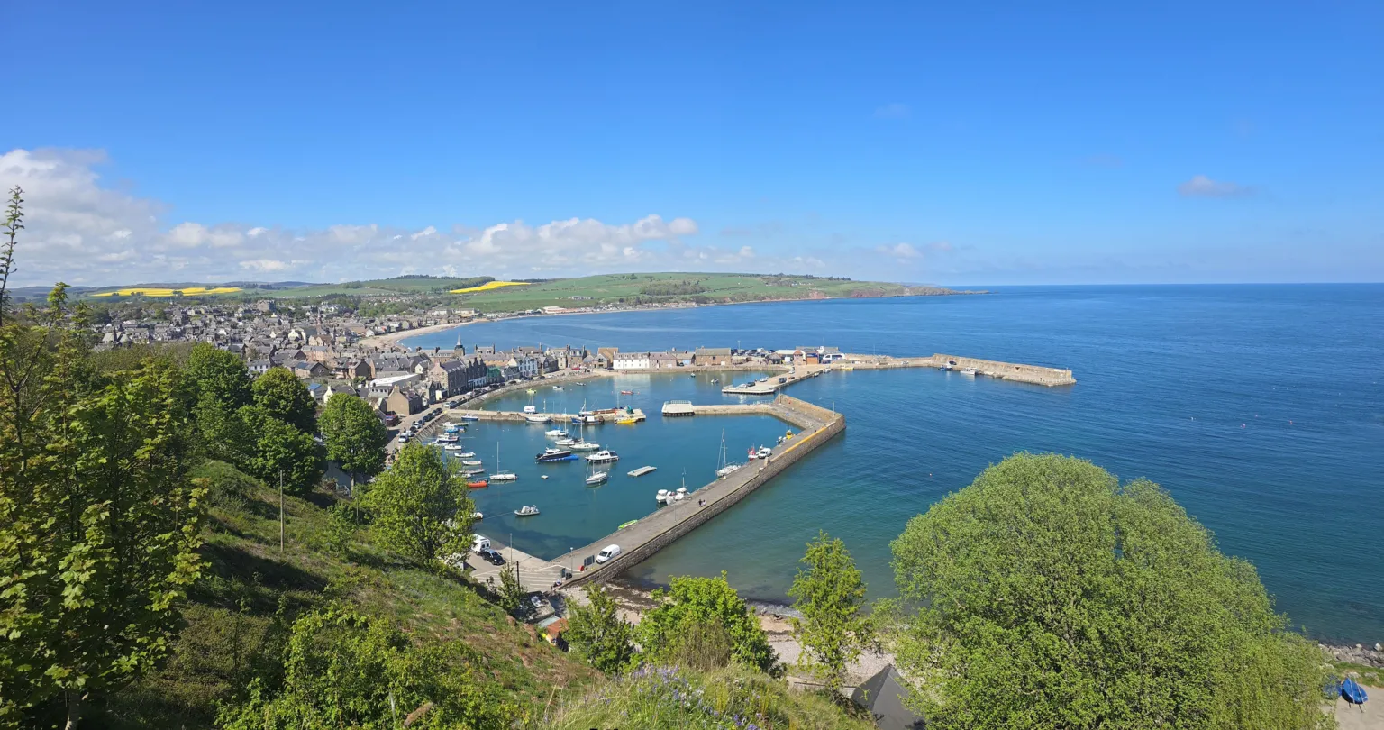 David Mulford A view looking over the town of Stonehaven on a bright, sunny day.