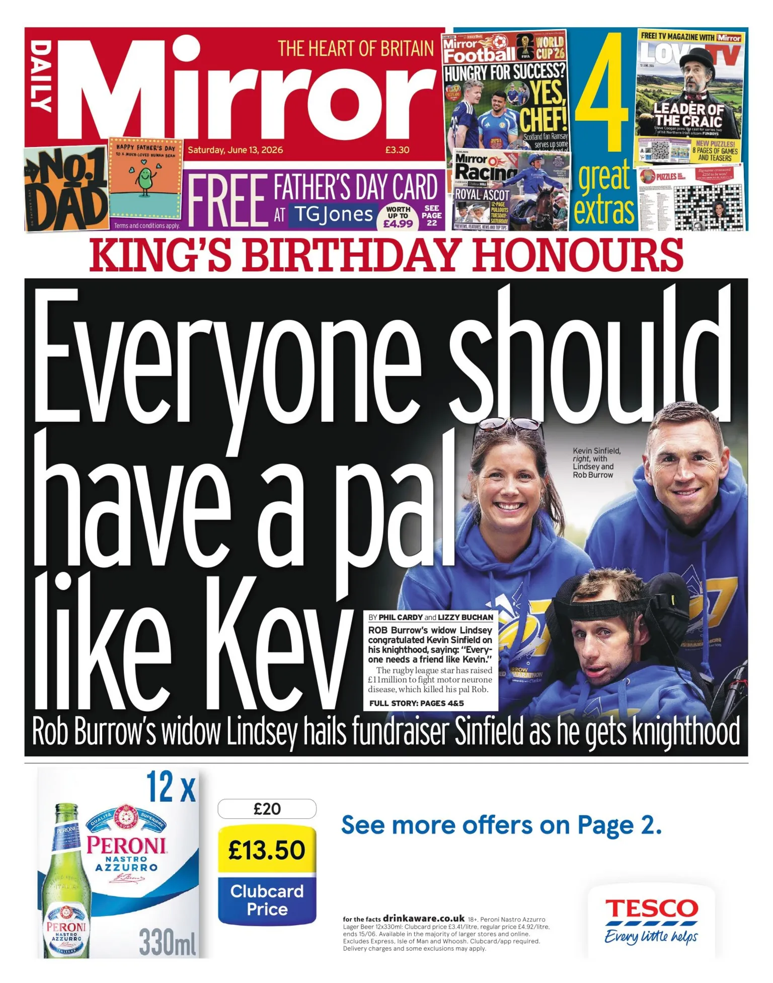 The headline of the Daily Mirror reads: