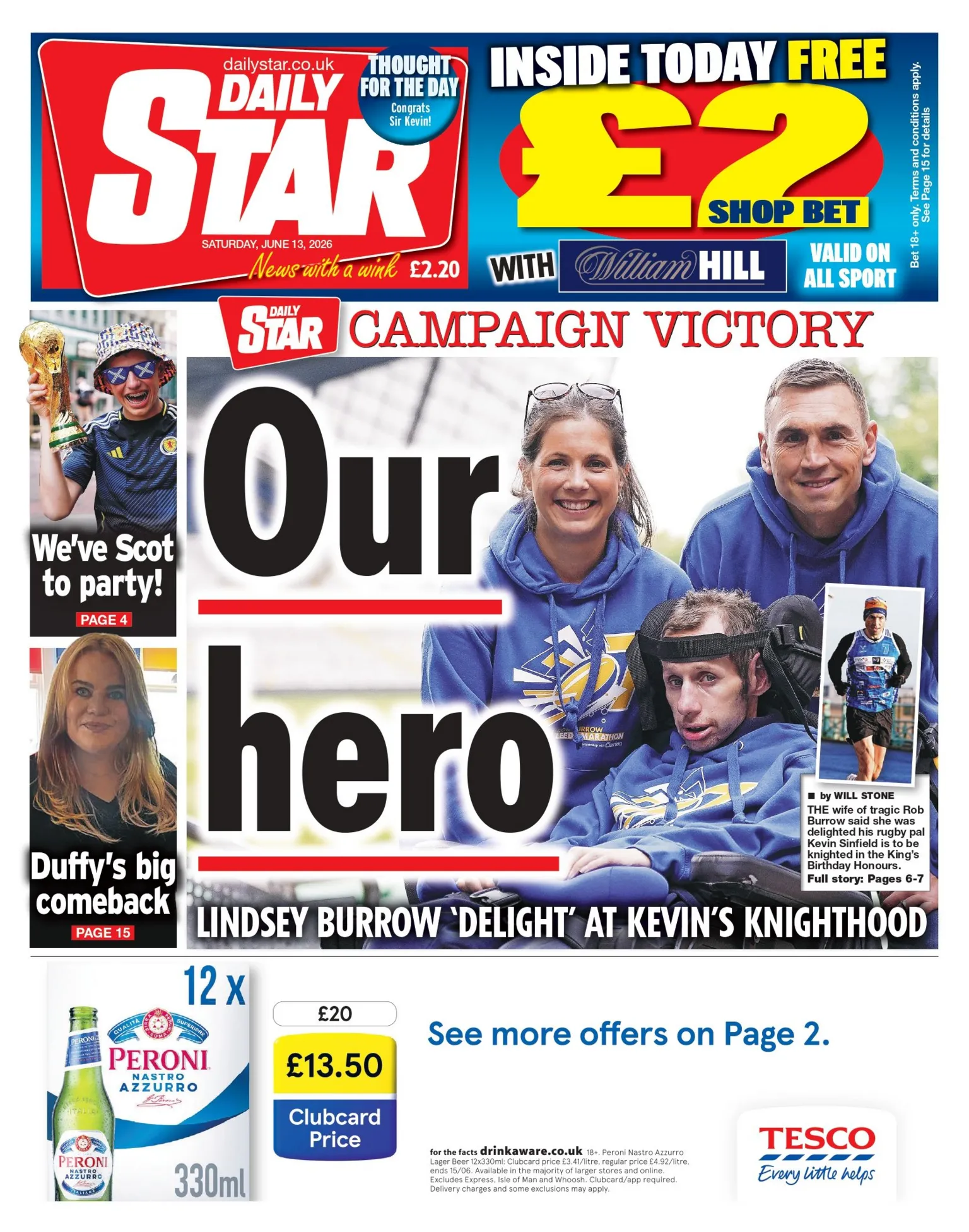 The headline of the Daily Star reads: