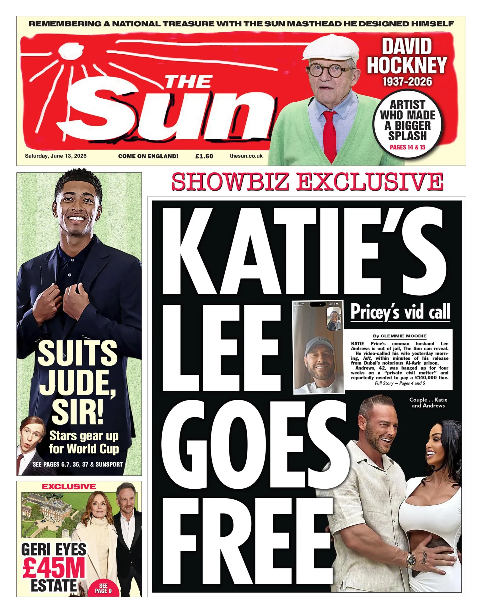 The headline of the Sun reads: