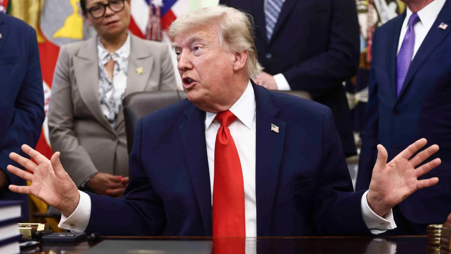  Donald Trump sitting in the Oval office