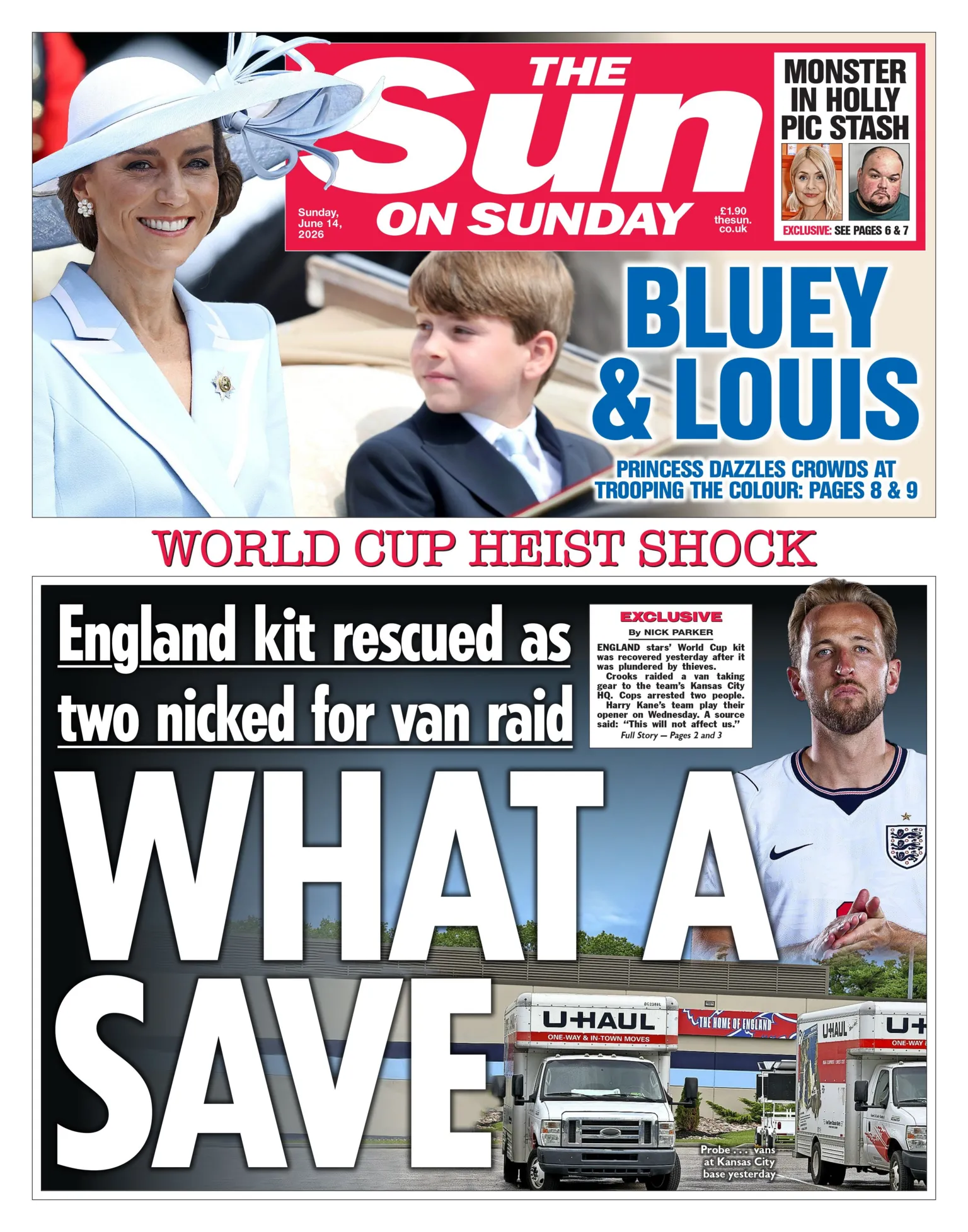 The headline on the front page of the Sun on Sunday reads: 