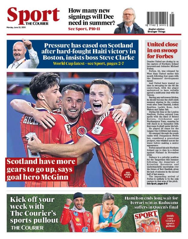 The back page of The Courier