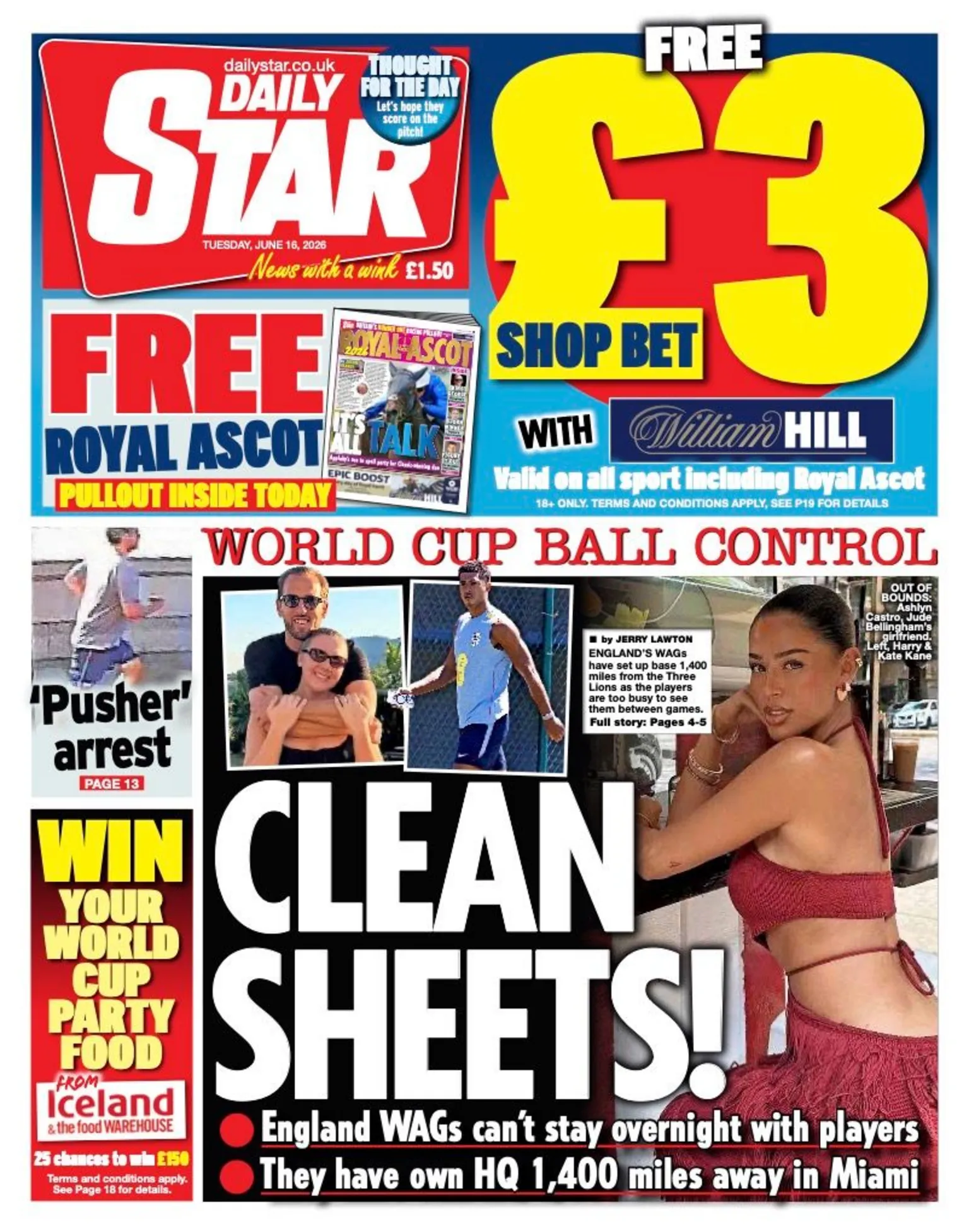 The headline on the front page of the Daily Star reads: “Clean sheets”.
