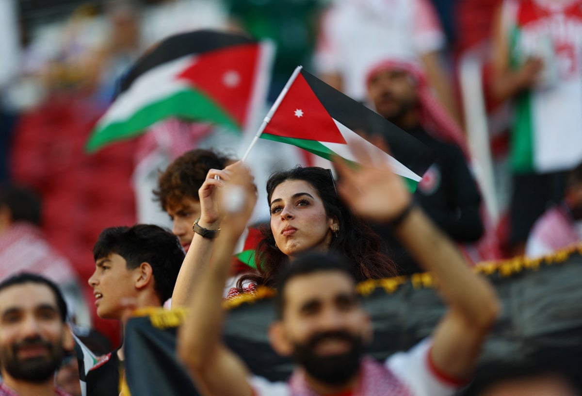 Jordan fans inside the stadium before the match