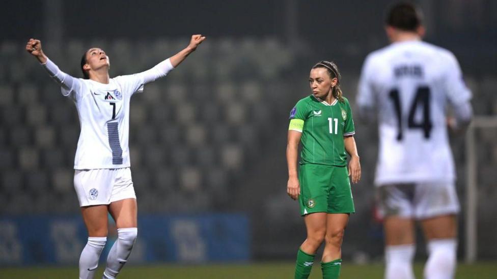 Slovenia celebrate win over Republic of Ireland