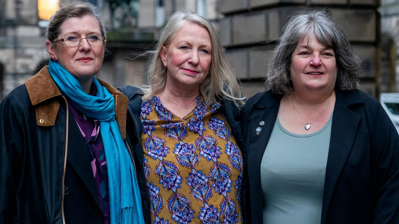Co-directors of For Women Scotland Susan Smith, Marion Calder and Trina Budge (left to right) outside Parliament House in Edinburgh, ahead of the start of a judicial review hearing over the Scottish Prison Service's policy for management of transgender inmates. Picture date: Tuesday February 3, 2026. PA Photo. Photo credit should read: Jane Barlow/PA Wire