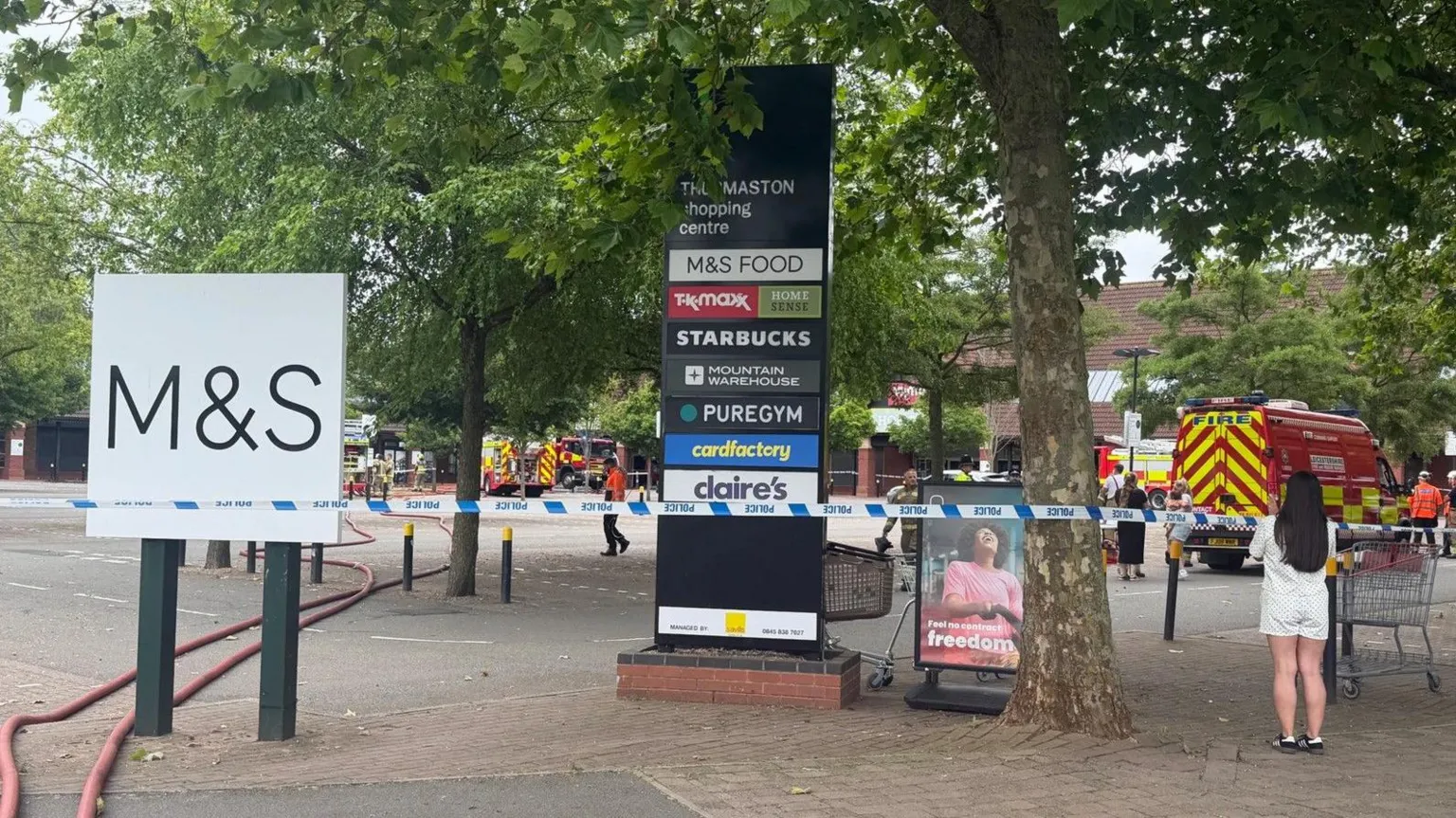 Leicester Media Online Cordon at shopping centre fire