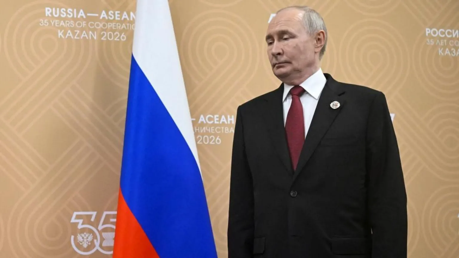 Russia's President Vladimir Putin is seen prior to a meeting with Cambodia's Prime Minister Hun Manet on the sidelines of the Russia-ASEAN summit in Kazan on Thursday 18 June