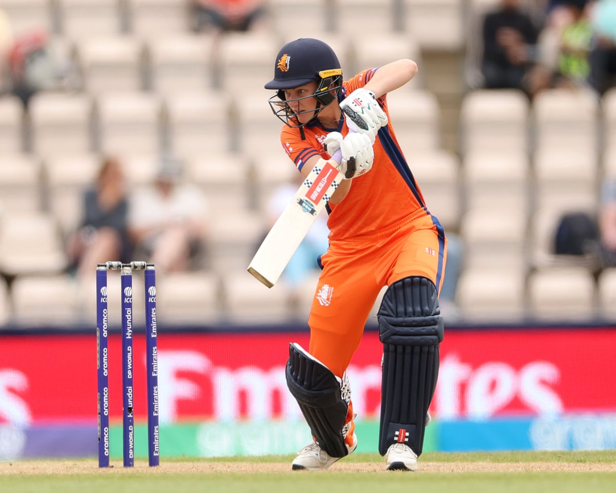 Babette de Leede of Netherlands bats against Australia