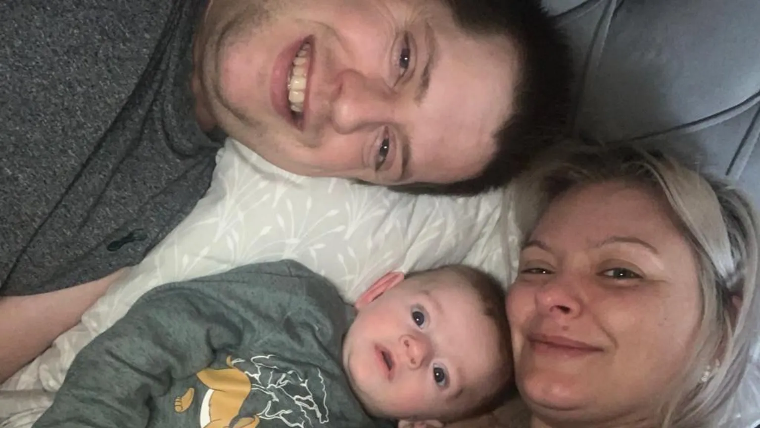 Rhys Llewellyn Rhys, Albi and Sarah lying down and looking at the camera