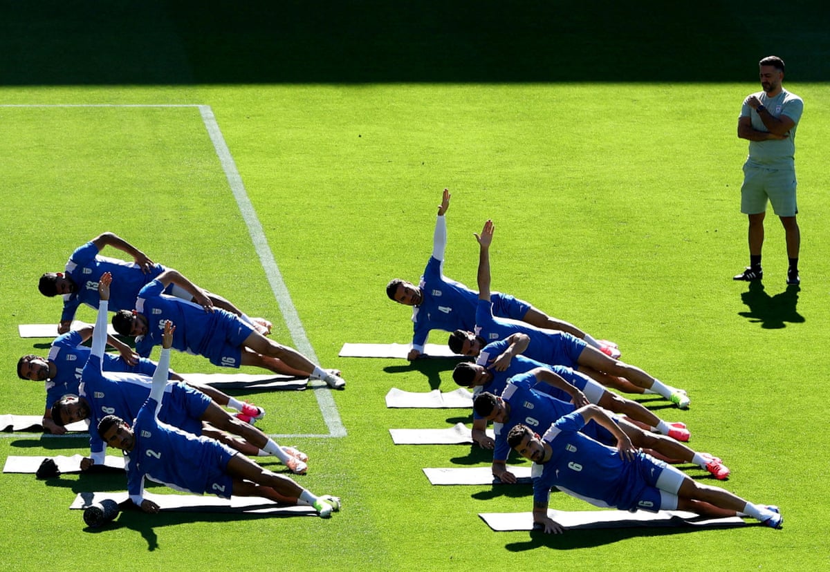 Iran players during training