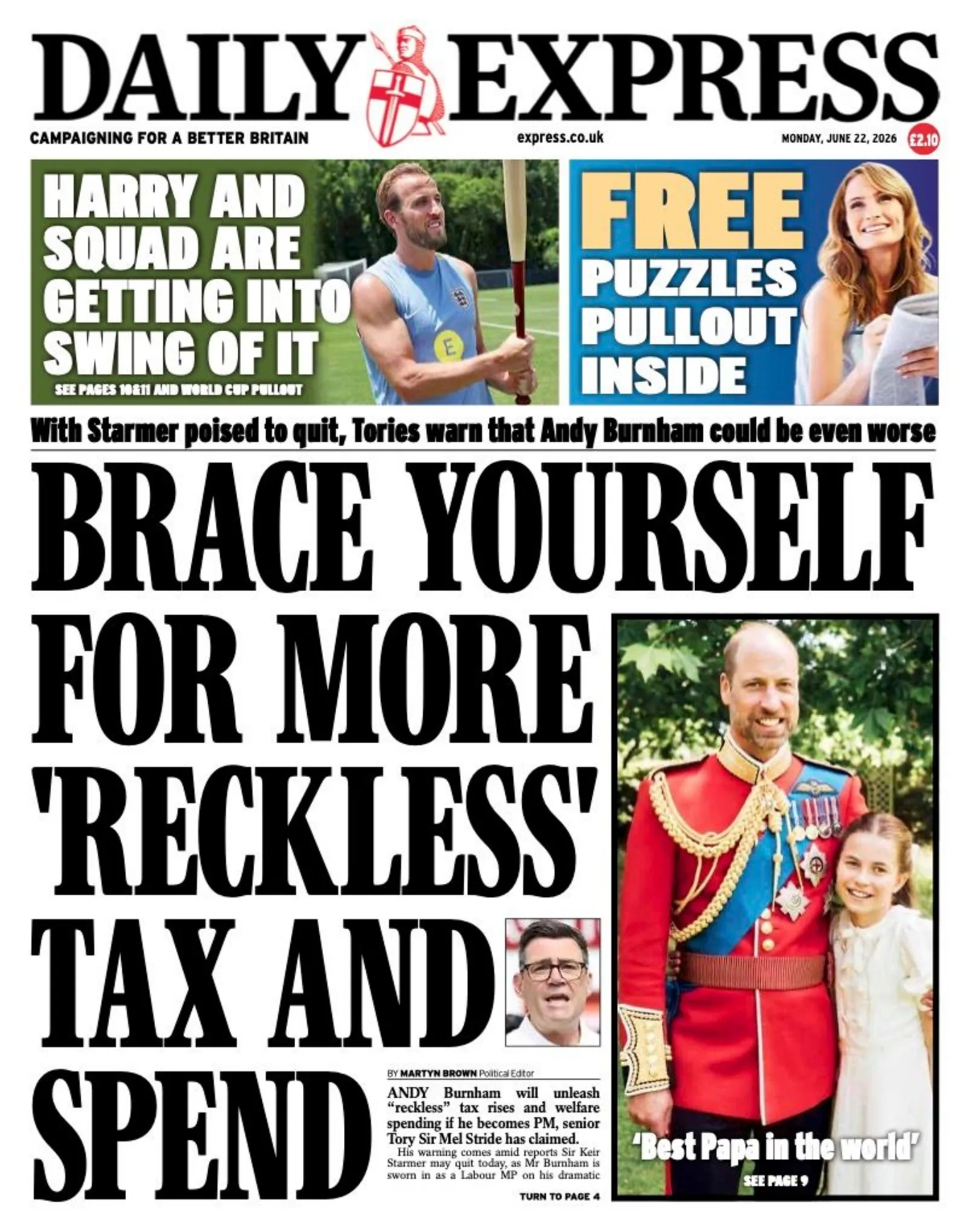 The Daily Express's front page headline reads 'Brace yourself for more