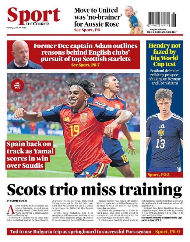 The back page of The Courier on 220626
