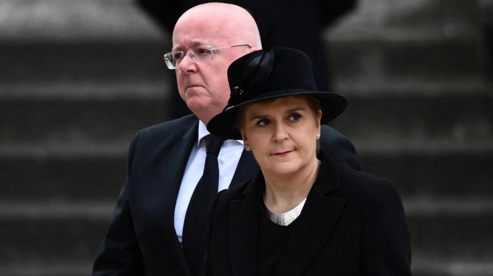Murrell and Sturgeon at Queen's funeral