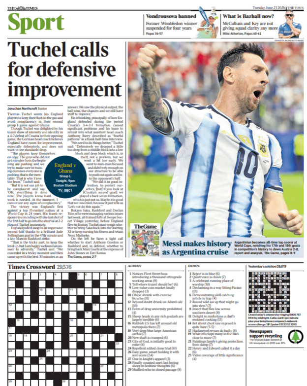 Times back page