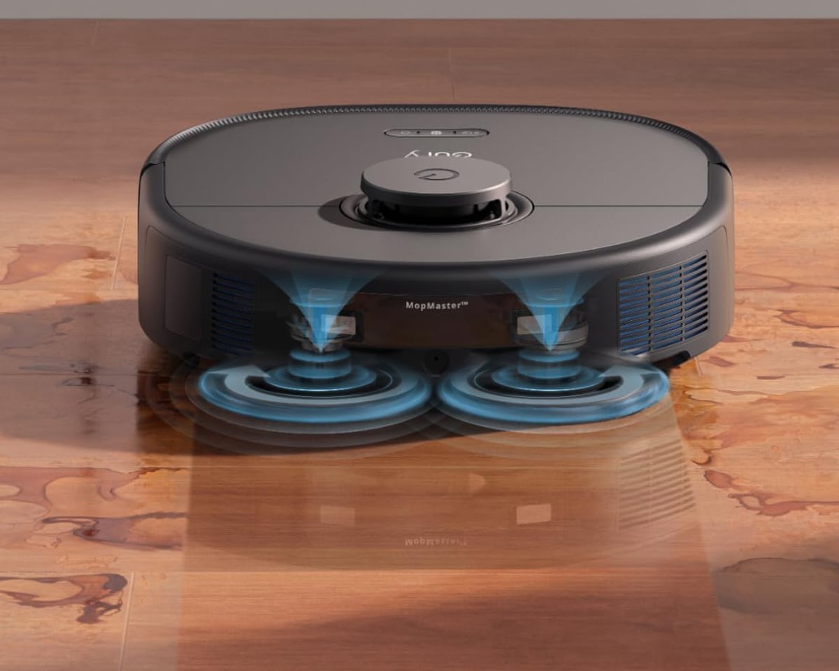 robot vacuum cleaner on hardwood floor