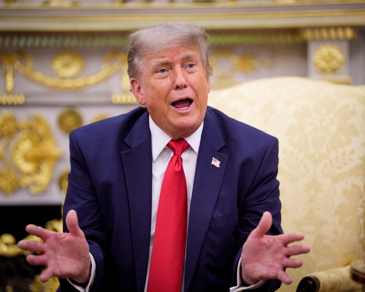 Donald Trump in the Oval Office yesterday.