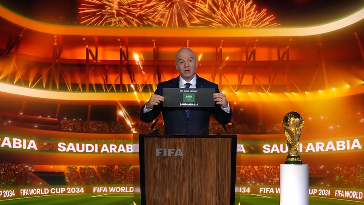 Infantino announces Saudi Arabia as world Cup 2034 hosts with fanfare and fireworks