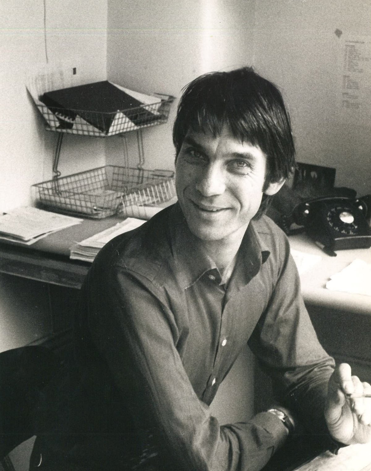 Peter Ahrends sitting at a desk