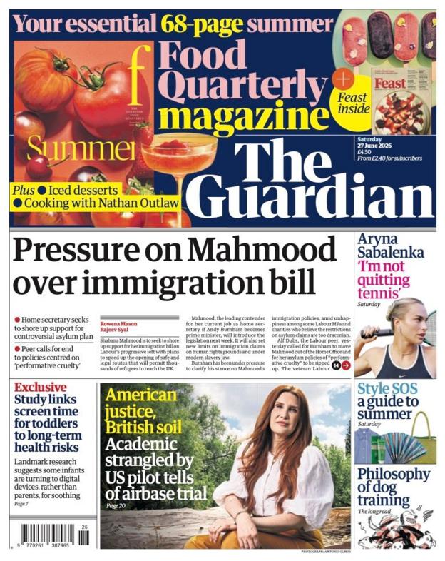 The headline on the front page of reads: 