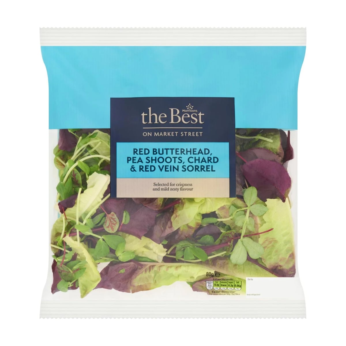 Morrisons The Best Butter head, pea shoots, Chard & Red Vein Sorrel 80G