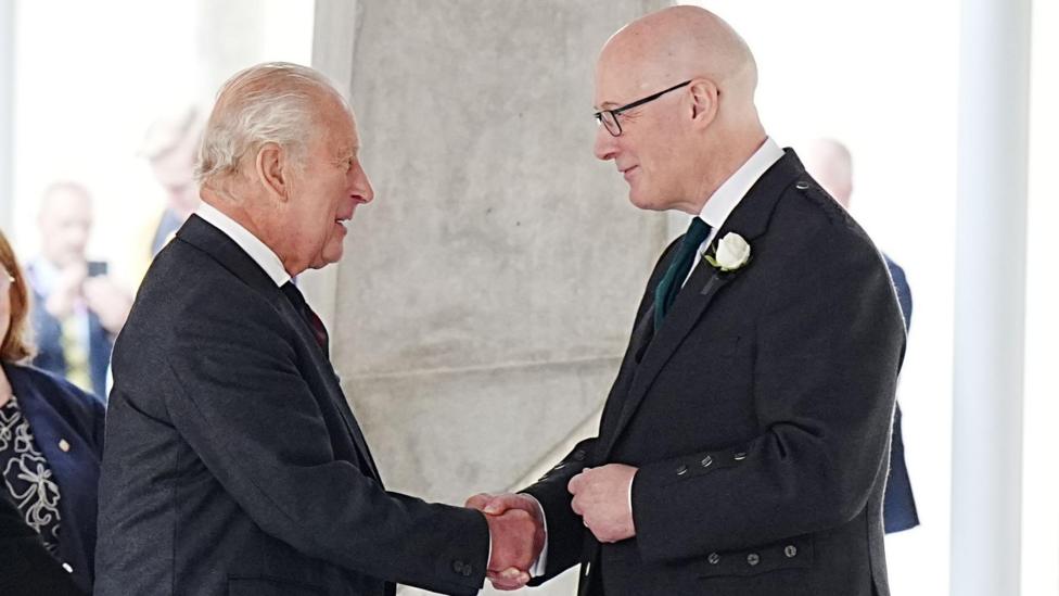 King Charles greets First Minister John Swinney 