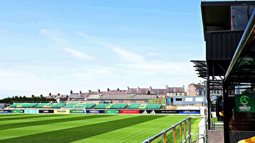 General view of The Oval ground in Caernarfon