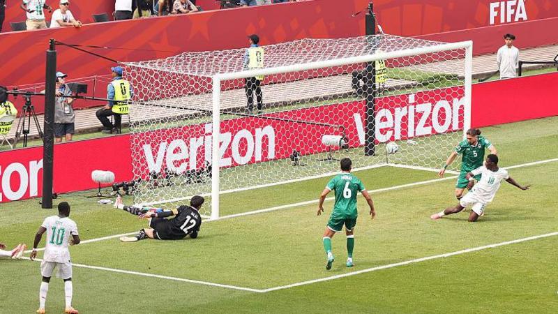 Ismaila Sarr shoots to score Senegal’s second goal against Iraq at the 2026 World Cup