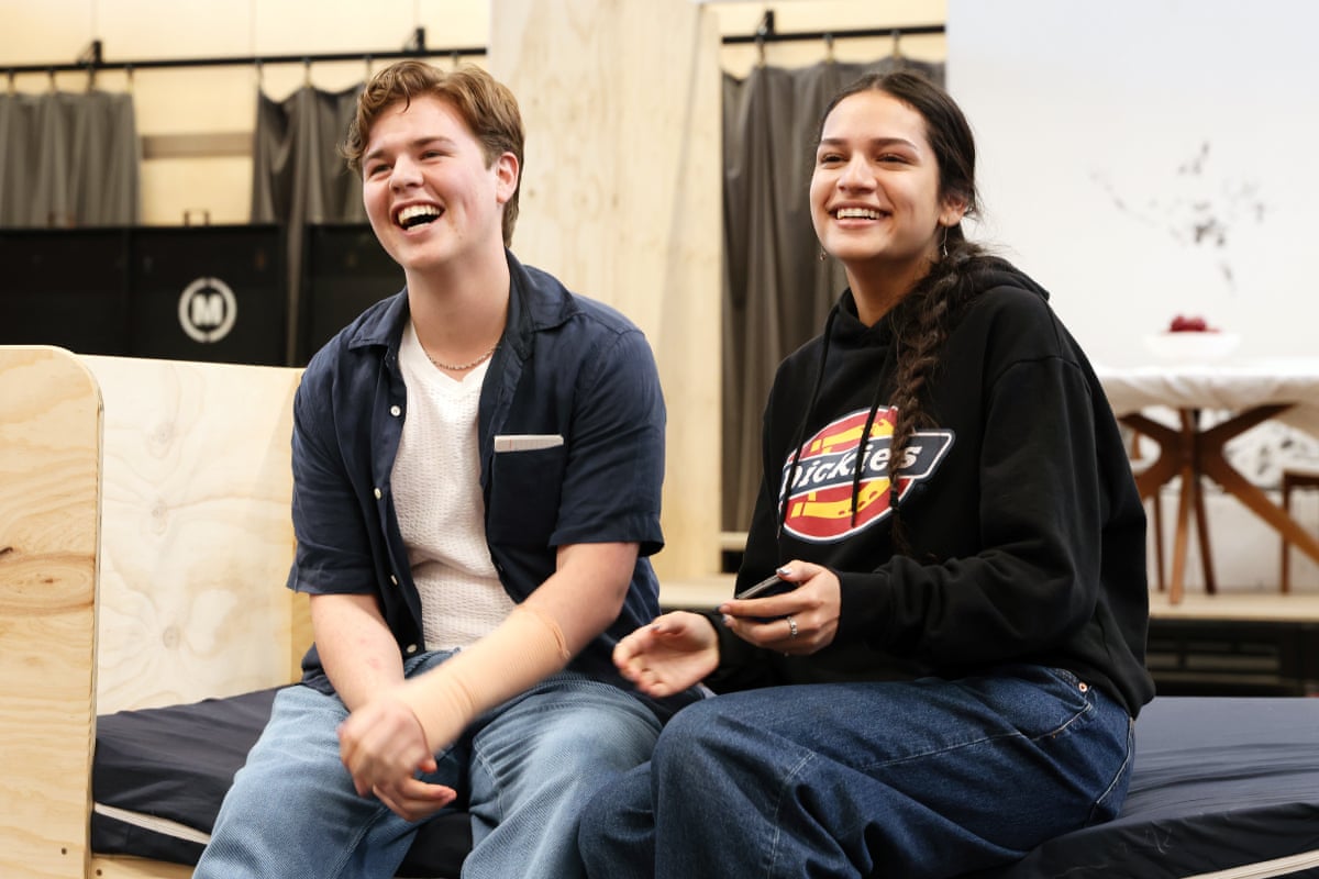 Performers Beau Woodbridge and Georgia Laga’aia rehearsing for Dear Evan Hansen in 2024. 