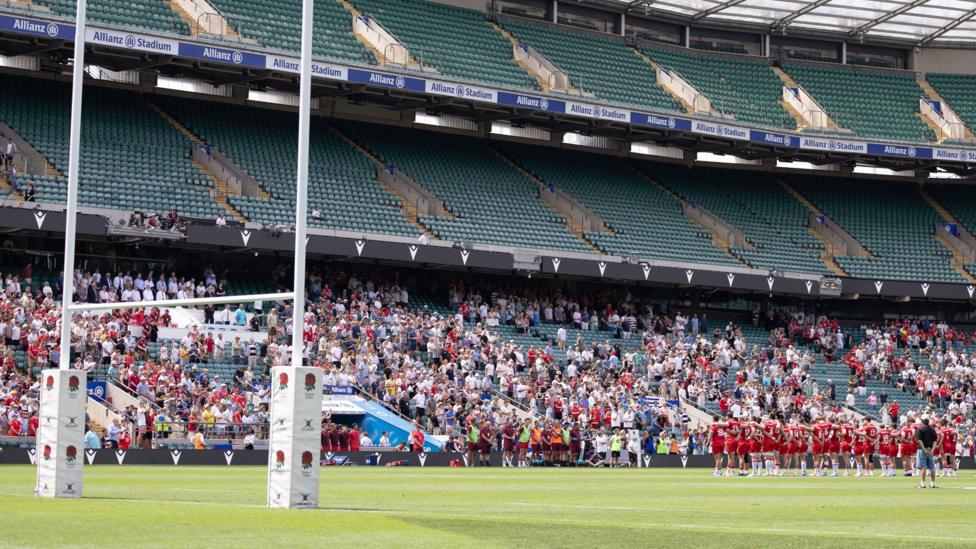 Two of the three tiers at the Allianz Stadium at Twickenham were closed for the Wales v Barbarians double header