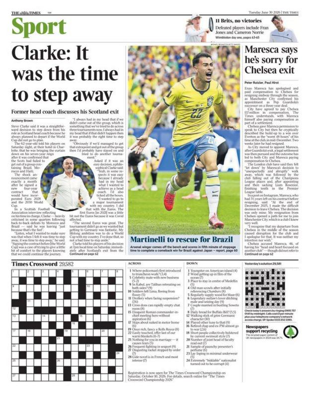 Times back page