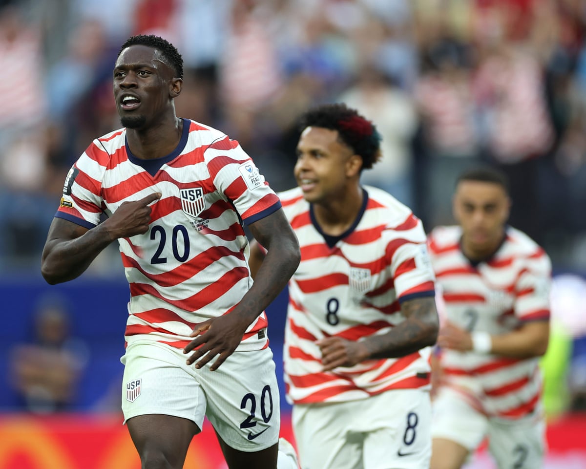 Folarin Balogun celebrates scoring his team's second goal during the FIFA World Cup 2026 Group D match between USA and Paraguay. 12 June 2026 in Inglewood, California.