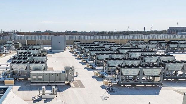 Cooling vents on the roof of a datacentre